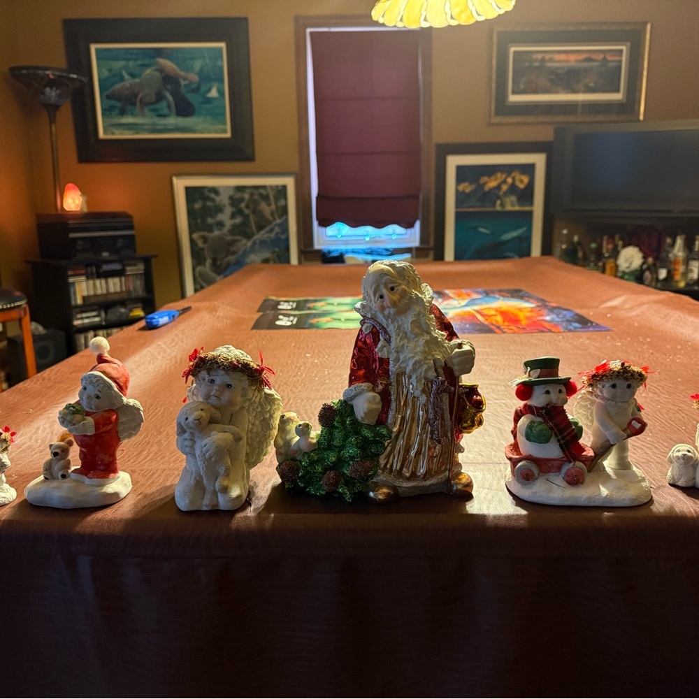 Holiday Santa and Snowman Figurine Collection